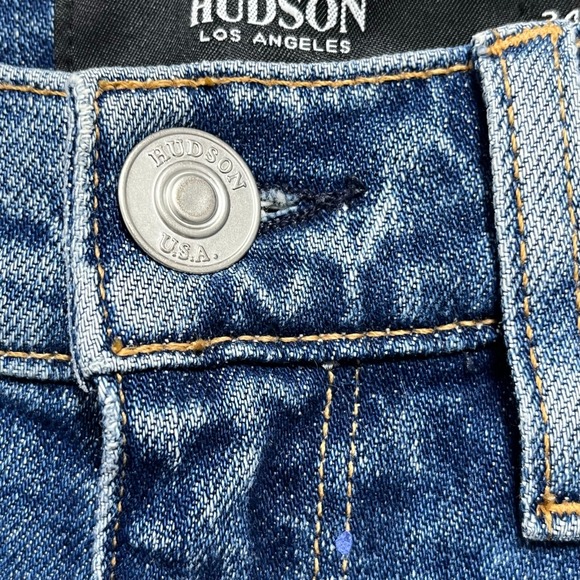 Hudson Jeans Women's 24 Blue Distressed Holly Straight Leg Mid Rise‎ 5-Pocket - Picture 4 of 16